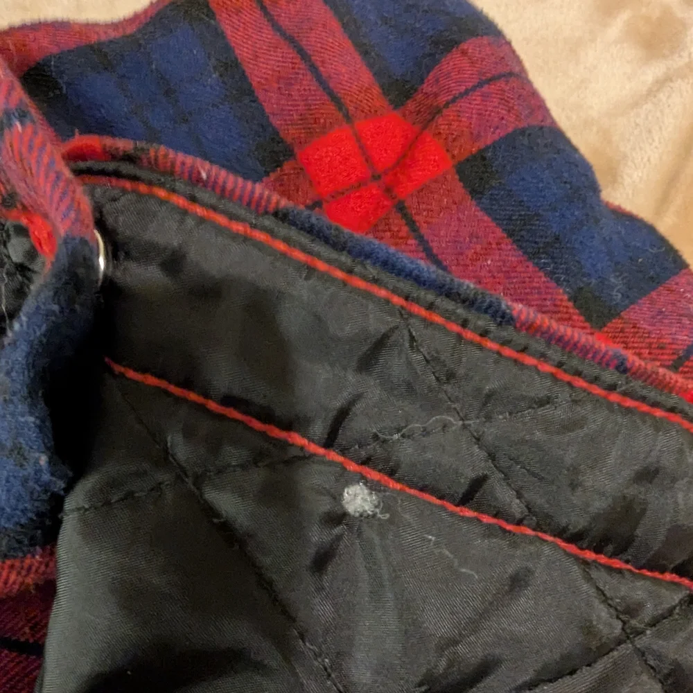 Vintage Wrangler nylon quilted lined flannel with snaps